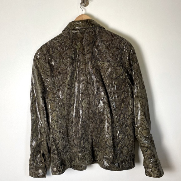 Vintage Comme Toujours Snakeskin print Leather Jacket Size XL - Picture 2 of 14